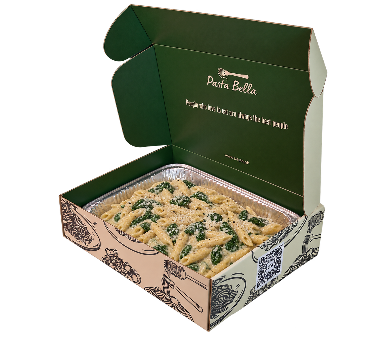 Creamy Gorgonzola Spinach pasta tray (good for 8-10 pax)